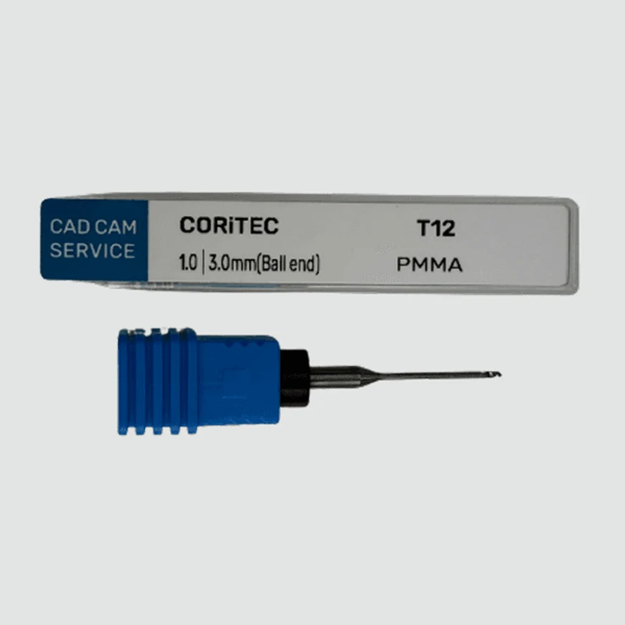 Фреза Т12 для CORiTEC - 1.0 мм, 3.0 мм цанга (Ball end) PMMA - CAD/CAM-СЕРВИС