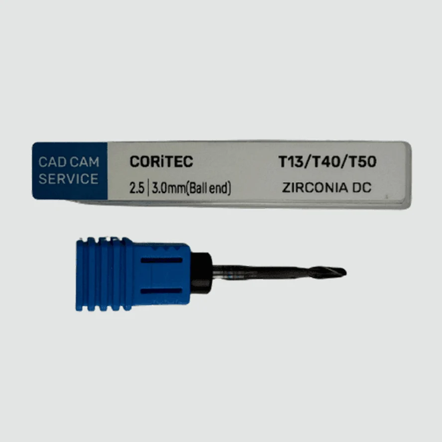 Фреза Т13/T40/T50 для CORiTEC - 2.5 мм, 3.0 мм цанга (Ball end) Zr DC - CAD/CAM-СЕРВИС